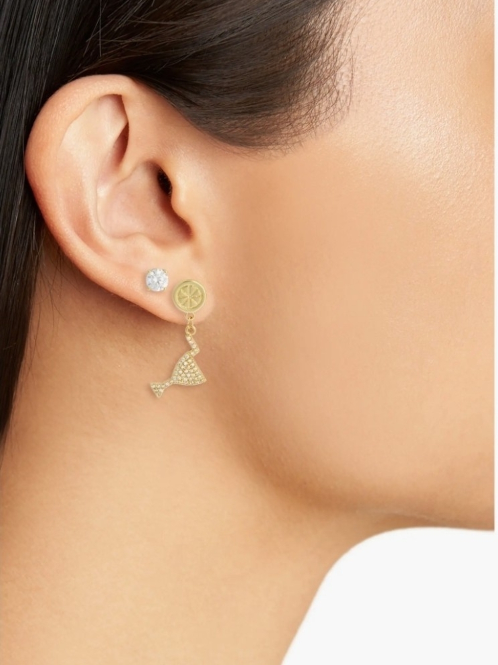 Leith NIB Seabreeze & Daydreams Set of 2 Cubic Zirconia Lemon 🍋 Drop Earrings